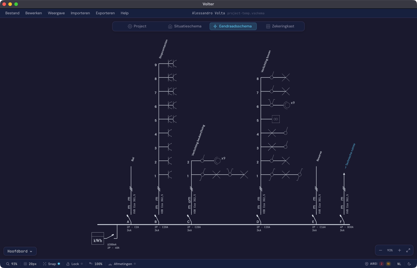 Automatisch eendraadsschema
